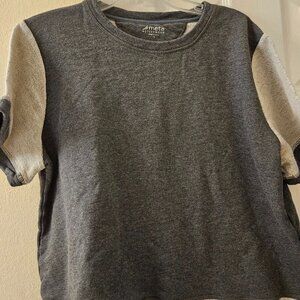 Meta activewear Distressed crop grey Colorblock jerseygym workout Gym top 1X